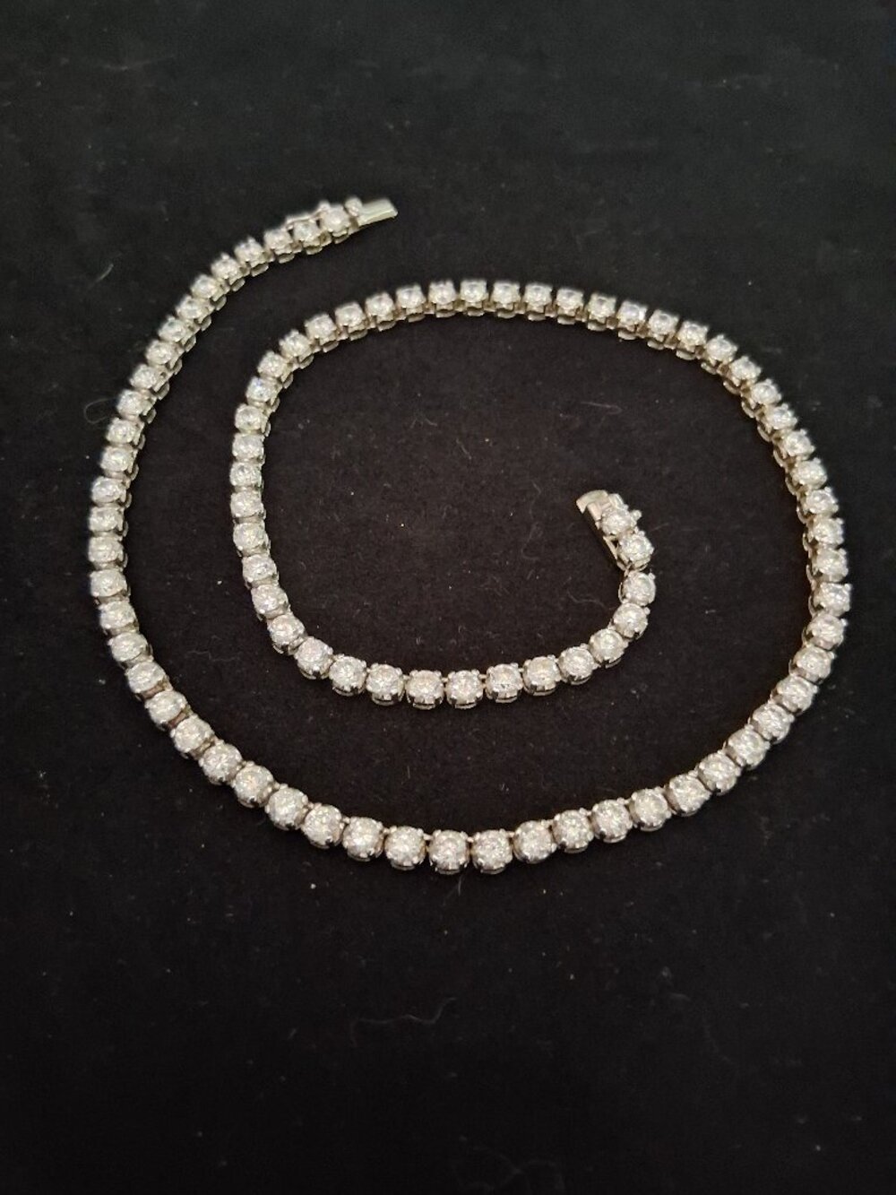Nolan Miller Statement Round Austrian Crystal WG Plated Tennis Necklace